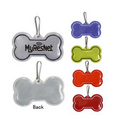 Dog bone reflective collar tag